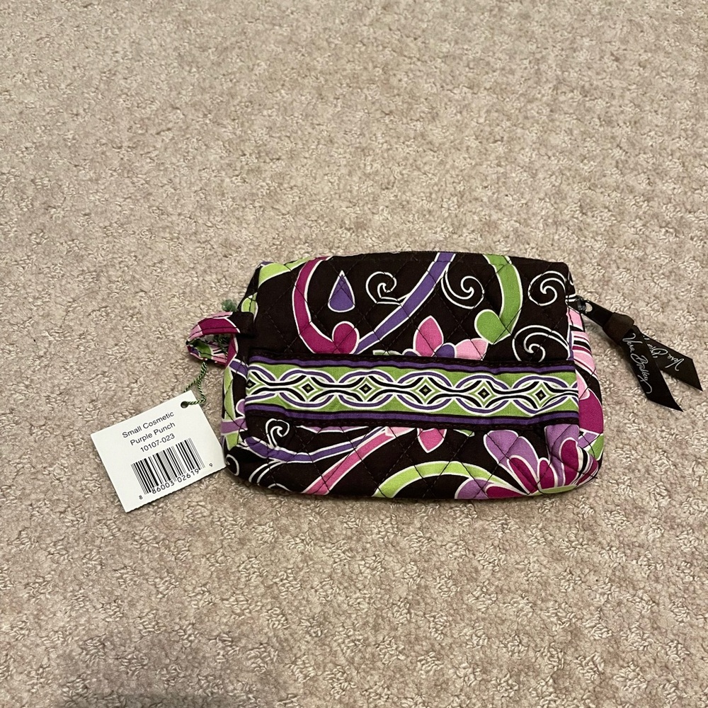 Vera Bradley Small Cosmetic Pouch, Purple Punch Print